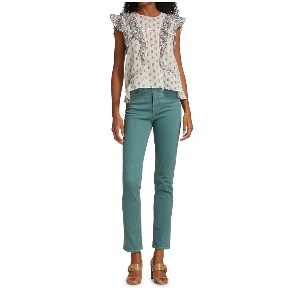 Saks Fifth Avenue Green Straight leg Jeans 29